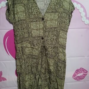 Chic Olive Patterned Jumpsuit